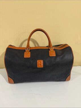 Bally Vintage Weekenders bag Barrel Top Handle bag Zip Gold HW Inner Pocket